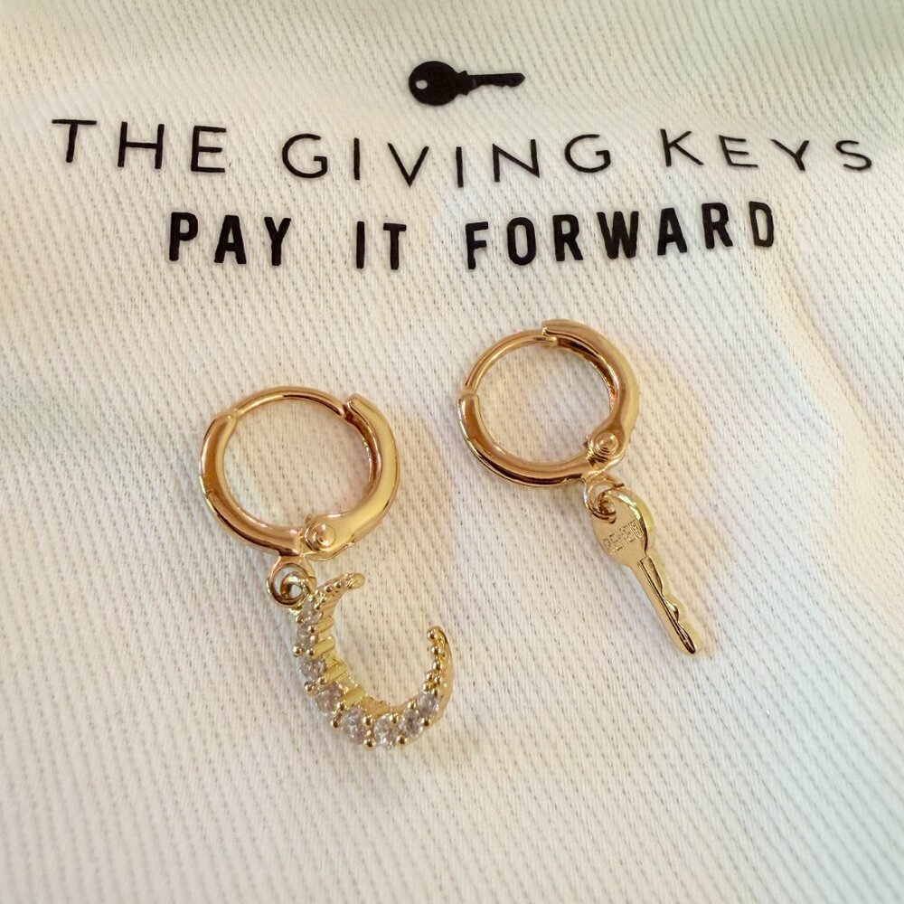 NEW Half Moon & Key "Renew" Earrings